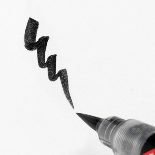 Ручка кисть Pentel Brush Pen с резевуаром для чернил XFP5M фото 3